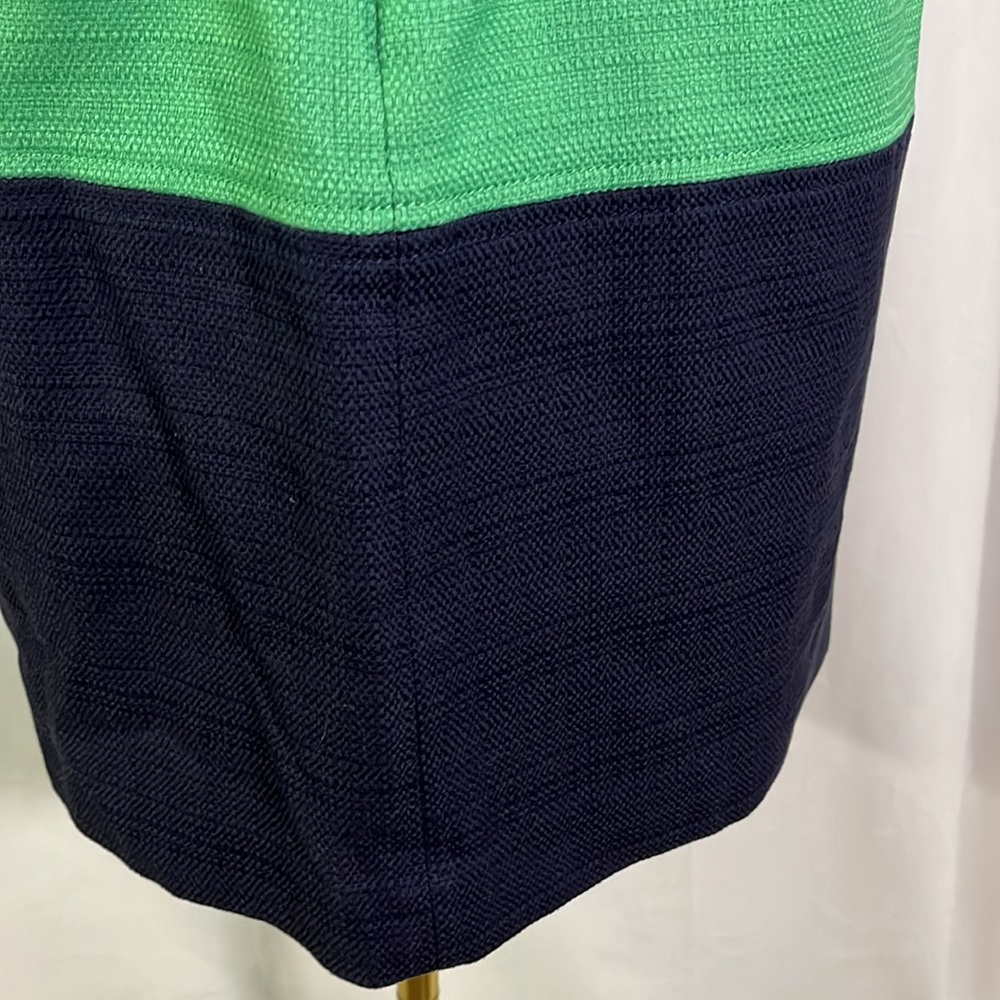 NWT Banana Republic Navy & Green Striped Sleeveless Cotton Sheath Dress - Picture 14 of 16